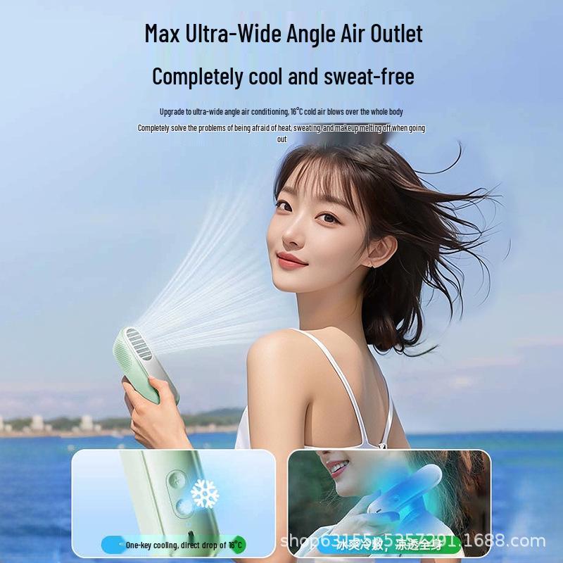 2026 Handheld Mini Silent Fan: Portable Neck Hanging Electric Air Conditioner for Summer Cooling 61x35x133mm