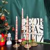 2pcs Tall Unscented Decorations Gift 10 Inch Taper Candle Seasonal Flameless Table Decors Christmas Printed
