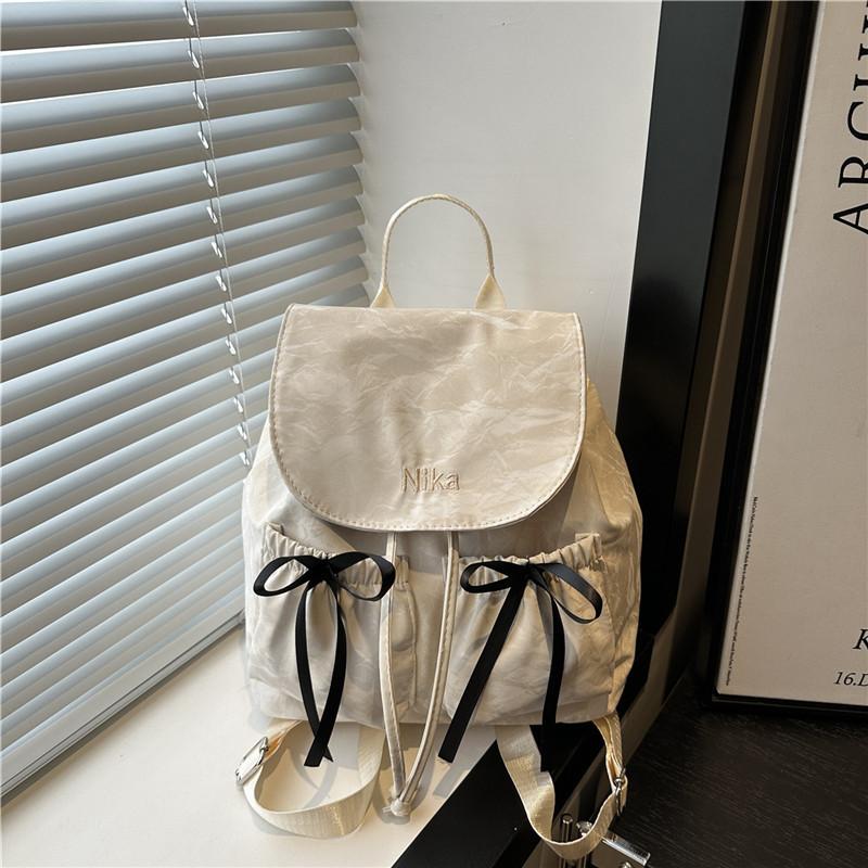Fashion Dual Pocket Butterfly Bow College Style Backpack For Women Daily Use