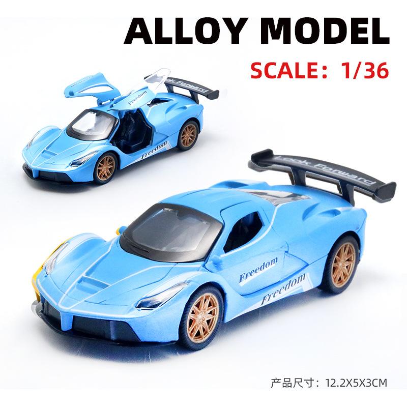 AAZN1 [Boxed] 1:36 Alloy Racing Model Boy Three Doors Pull Back Graffiti Car Gift Wholesale Cross-border