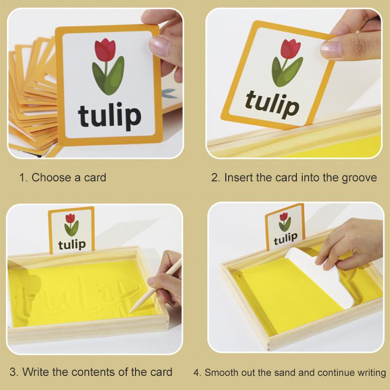 Wooden Montessori Sand Tray With Wood Pen For Writing Letters And Numbers Early Educational Toys Gifts Party Game