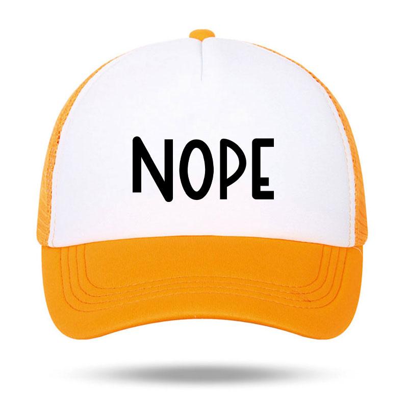 NOPE Slogan Print Foam Trucker Cap Minimalist Style Mesh Hat Unisex Summer Outdoor Baseball Cap Casual Snapback Gorras Chapeau