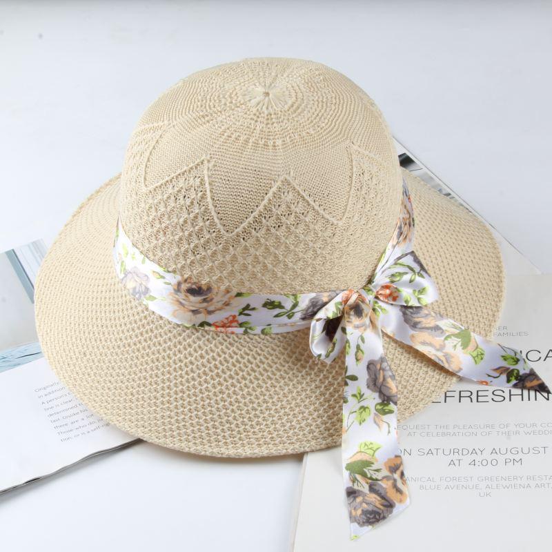 Women's Fashionable Sun Protection Wide Brim Straw Hat for Summer Beach and Scenic Outings