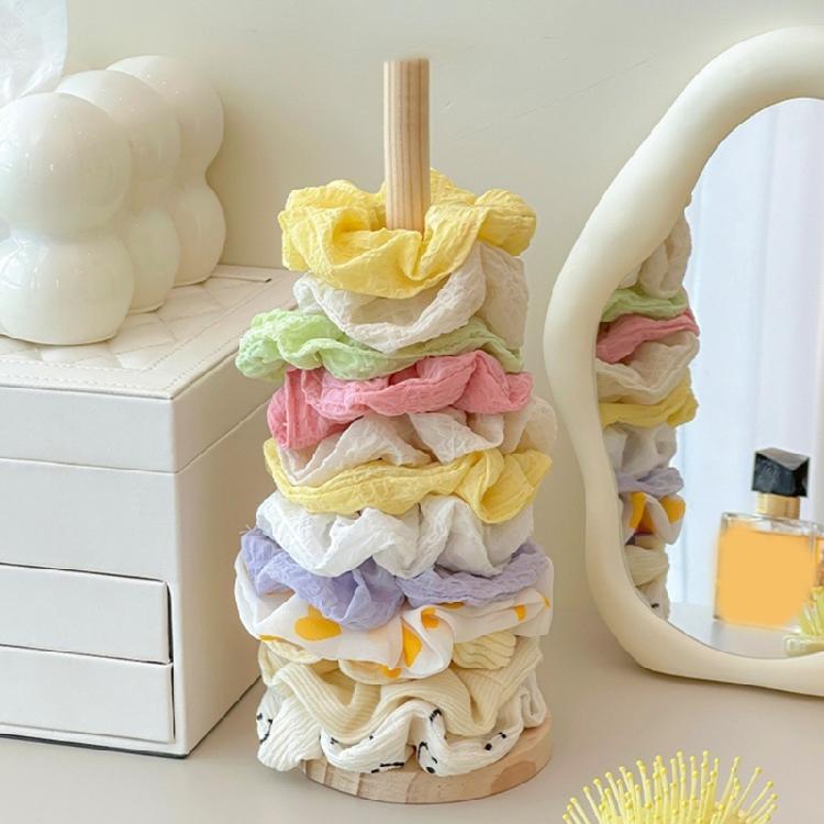 Elegant Wooden Hair Accessory Organiser Decorative Vertical Scrunchies Hair Bands Display Stand for Professional Use