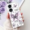 For Oppo Reno8 T Phone Case Reno 8T 5G 4G CPH2481 CPH2505 Elegant Floral Cat Soft Silicone Transparent TPU Lightweight Cases