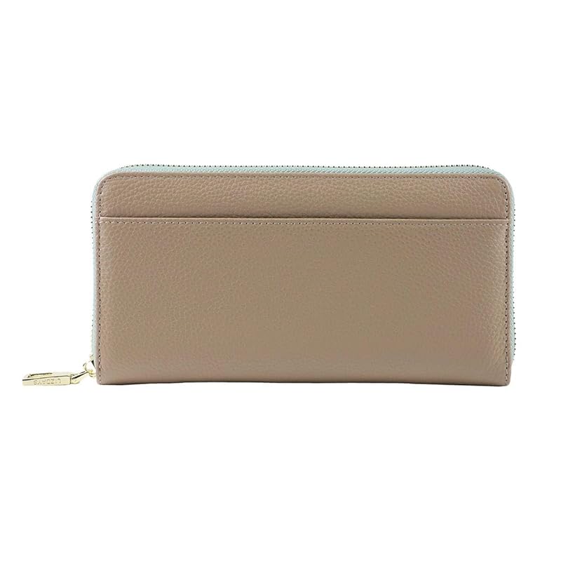 

[Style on bag] LIZDAYS long wallet Skimming prevention skimming genuine leather wallet ladies round zipper (gray beige/sky blue) [product]