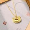 Vibrant Cloud Pattern Ingot Lock Necklace for Women – New Chinese Style with Gold-Shop Quality, Rich & Peaceful Design