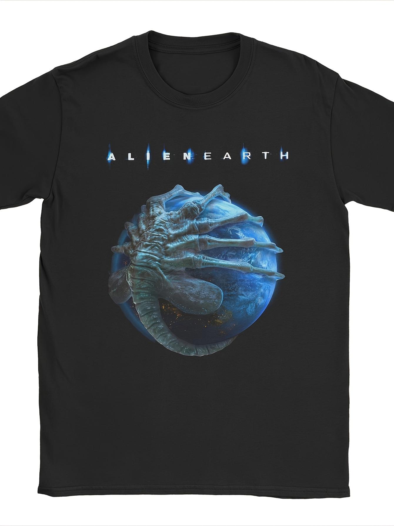 Unisexs Aliens Earth 2026 Newie Graphic TShirt Horror Movie Tee with Xenomorph Facehugger Alien Design S
