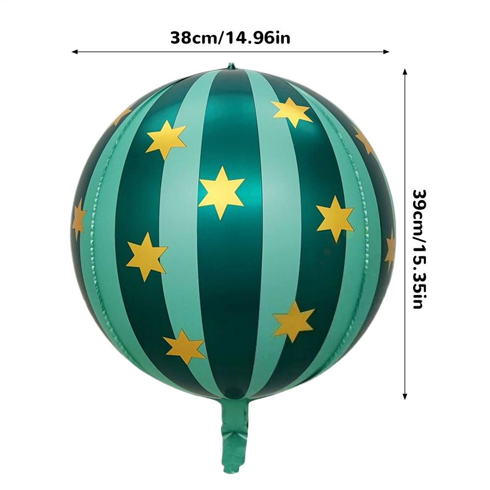 

22-дюймовый 4D полосатый шар из алюминиевой пленки в виде звезды с красными и зелеными сферами, который может летать в воздухе на Рождество и День рождения as picture зелёный