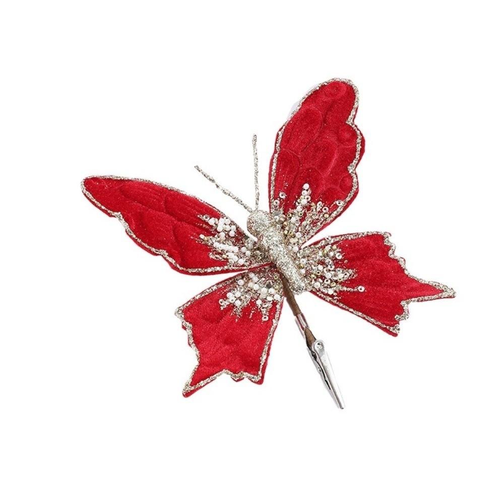 Sequins Artificial Butterfly Clip Simulated Christmas Tree Decoration  Home Party