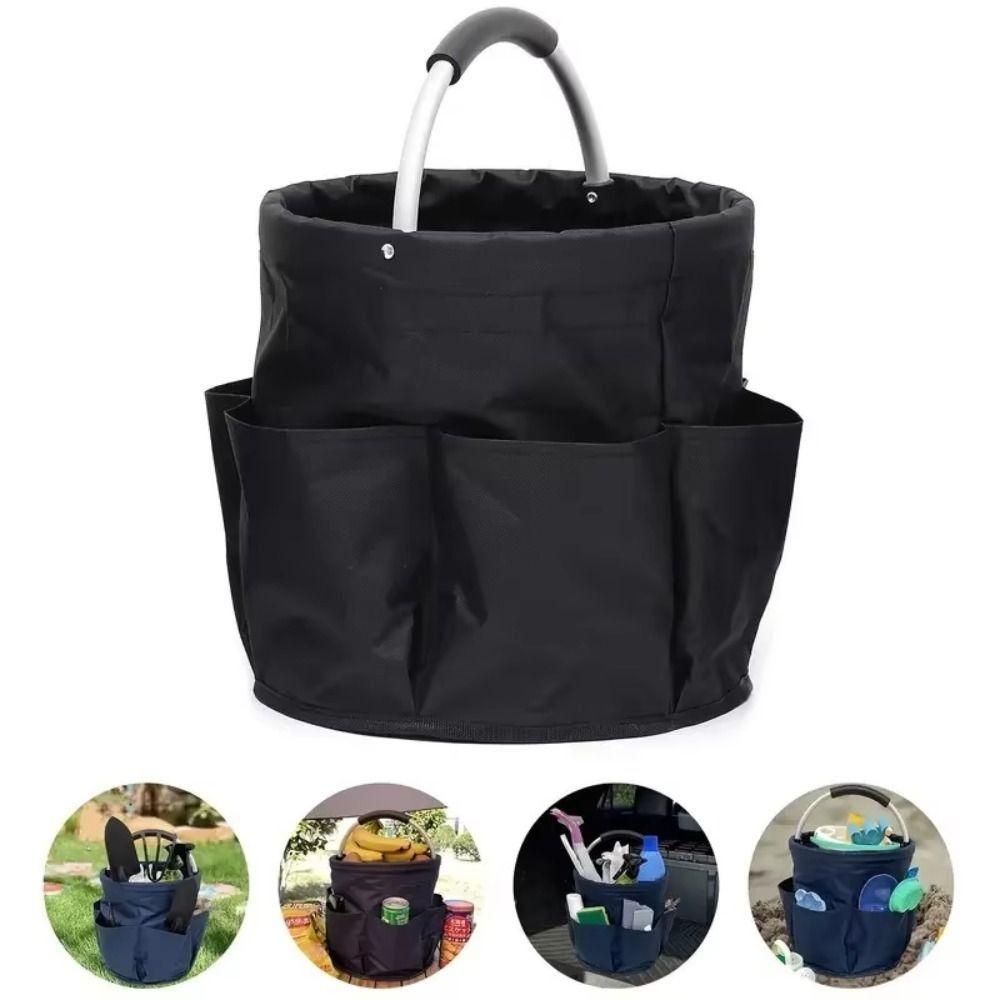 Multi Pocket Picnic Folding Basket Foldable Electrician Toolkit Bucket Garden Tools Bag Fishing