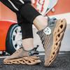 39-48 Summer Men's Large  Sports Shoes Breathable Flying Weave Sports Casual Shoes Thick Sole Blade Mesh Fashion Coconut Running Shoes