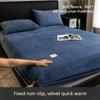 3pcs set milk velvet bedding sheet with added velvet winter coral velvet bed cover mattress cover single fully wrapped bed sheet