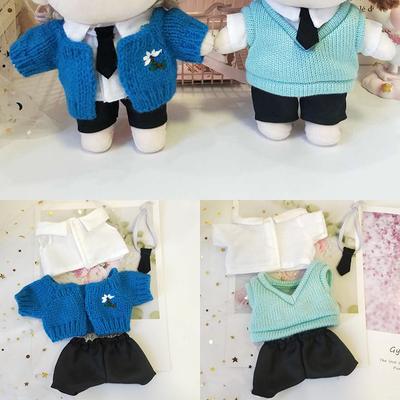 Babykleidung Hemd Strickjacke Dreiteilig Plüschpuppenkleidung Baumwollpuppe Ersatz