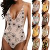 Swimsuit for Women Deep V Neck Floral Print Bathing Suit Adjustable Straps Backless Swimwear