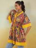 Red & Yellow Patchwork Printed One Size Kaftan Top