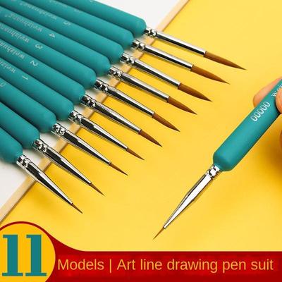 11 Stücke Miniatur Haken Linie Stift Art Malerei Pinsel Pinsel Gouache Aquarell Ölfarben Künstler Handgemalte YSL