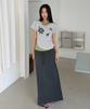 LMR Motif Embroidered Striped Layered T-Shirt Green