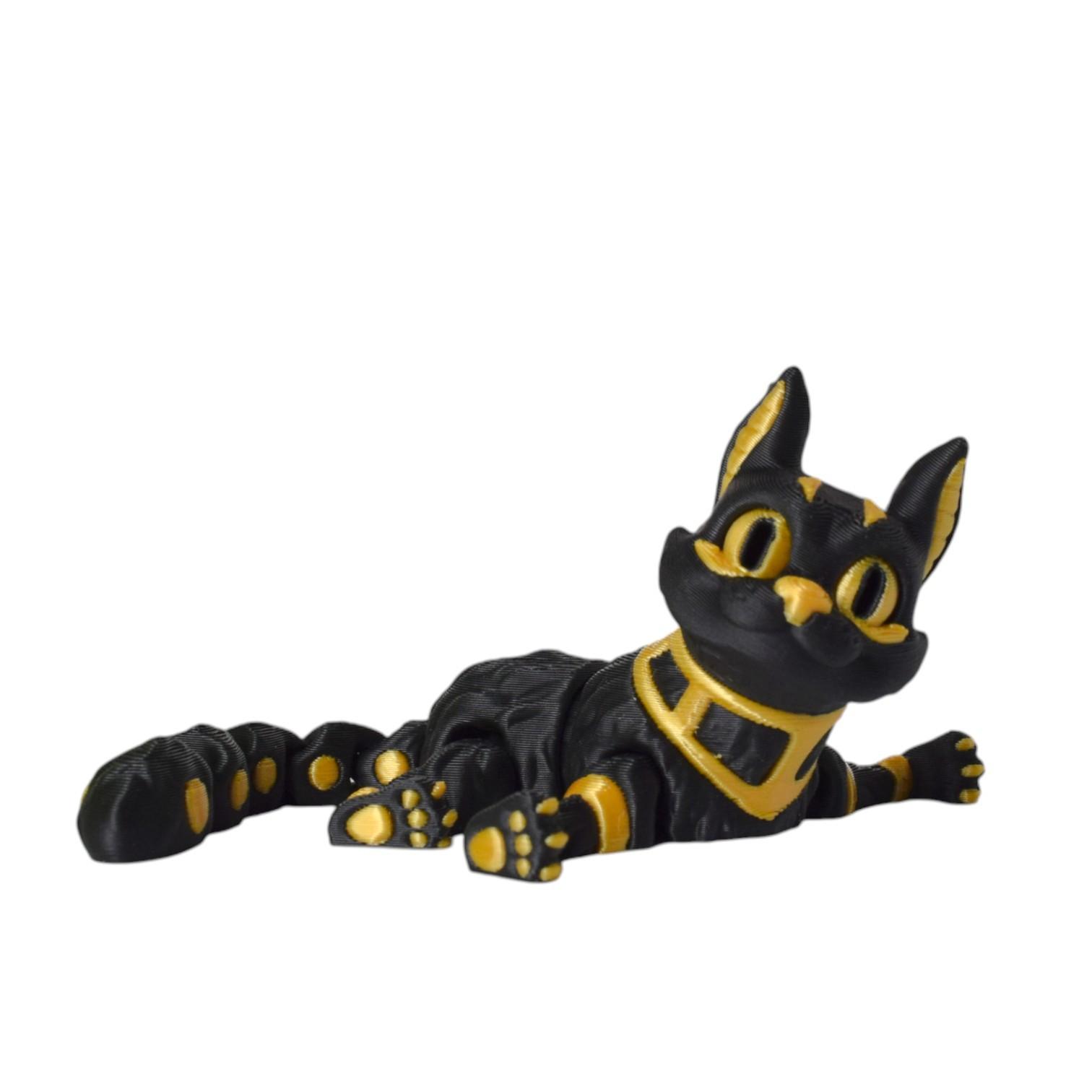 Halloween Horror Black Egyptian Cat Toy Statue 3D Printing Toys Creative Pet Cat Toy Statue Desktop Decoration Small Ornaments