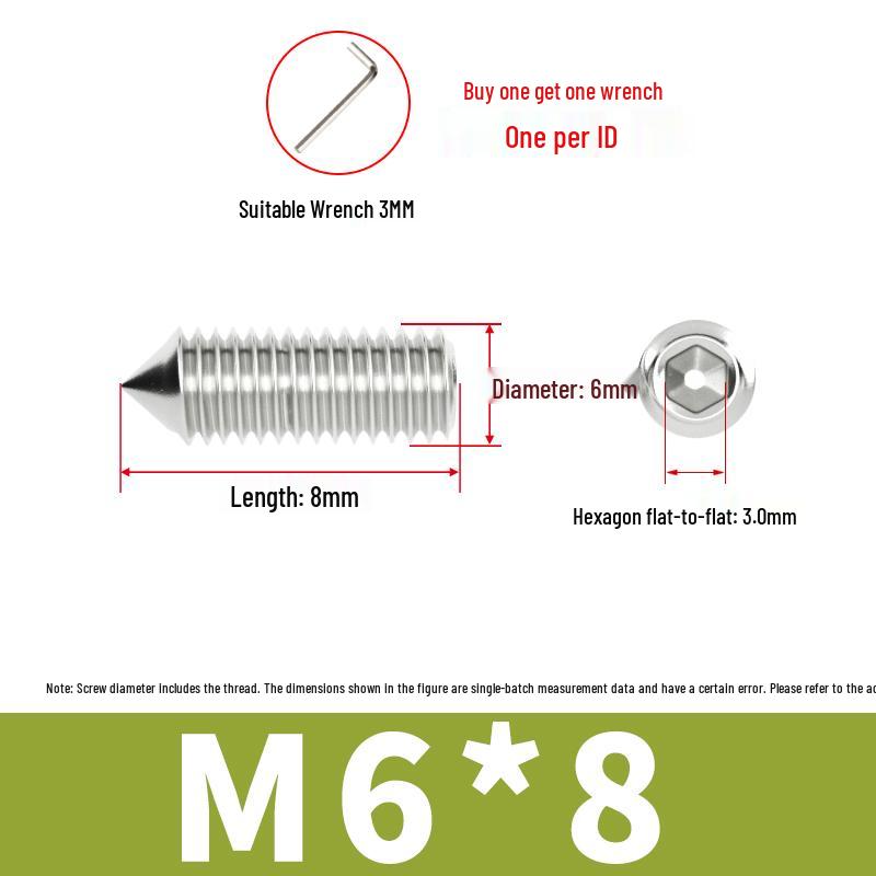 Stainless Steel Hex Socket Set Screws for Glass Door Handles and Room Lock Handles