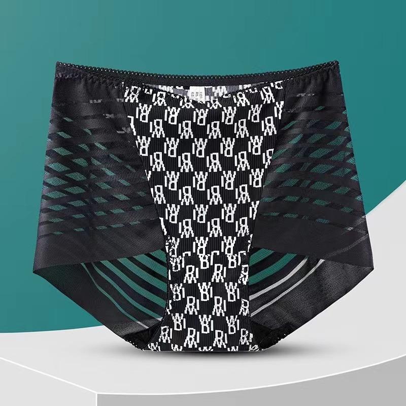 Sexy Lace Panties Women's Underpants Large Size Leopard Pattern High Waist Briefs Breathable Lift Buttocks Female Underwear