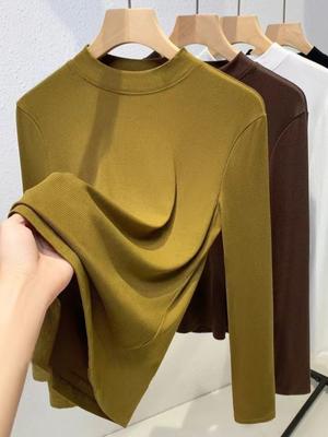 Nuova T-shirt Autunnale a Maniche Lunghe da Donna, Top Largo