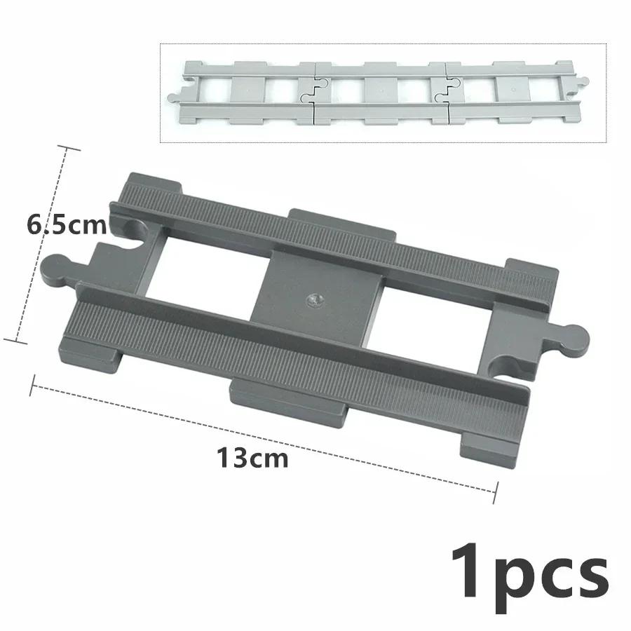 

City Train Car Transport Accessorie Straight Curved Uphill Rail Building Block Big Size Track Railway Brick Compatible Duploes