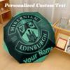 8 Rib Auto Folding Umbrella Hibernian FC Print Custom Name Text Portable Rain Gear