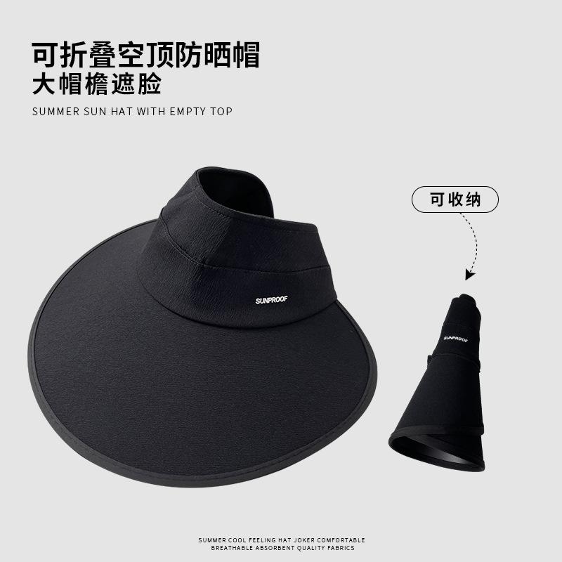 

Vinyl sunshade sunscreen hat children spring and summer outdoor versatile big brim bucket hat foldable empty top sun hat adjustable windbreak rope (brim 14.5CM)