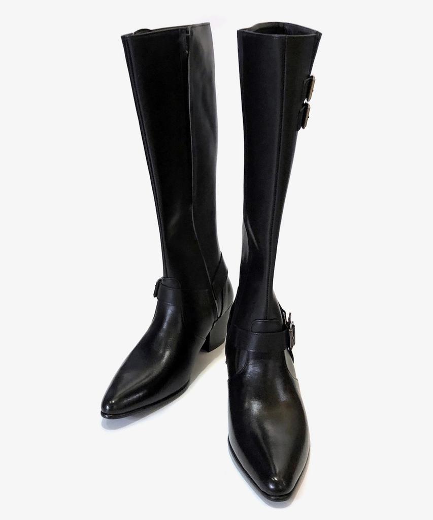 Joenshoe Laurent Engineer Western Long Boots Black