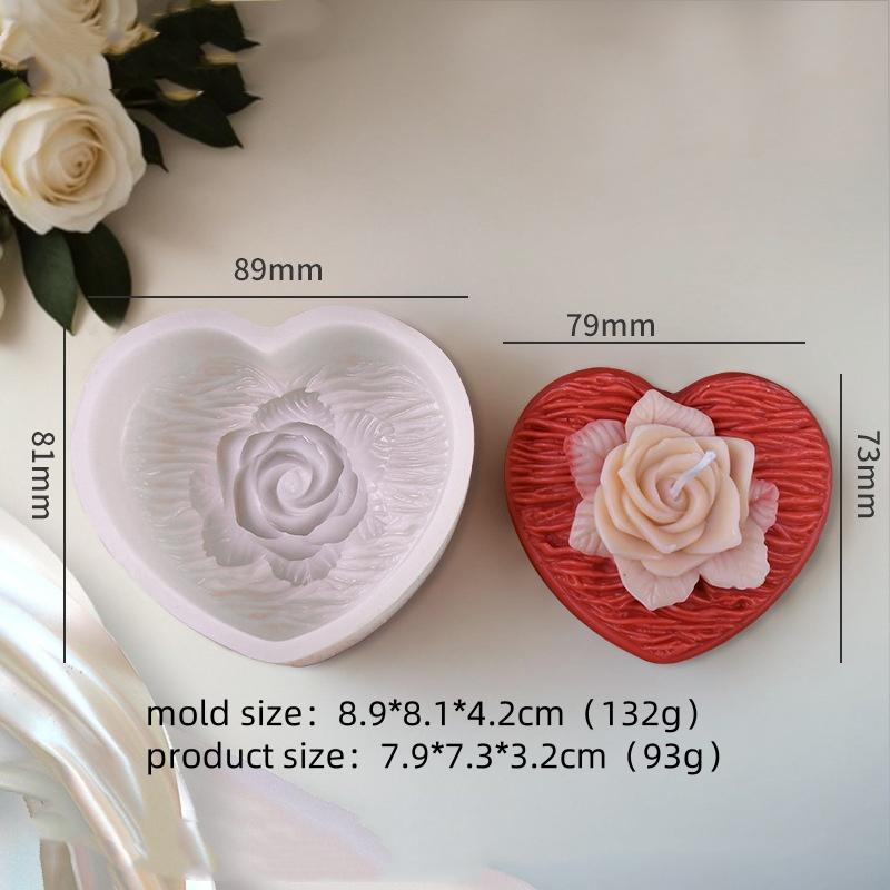 DIY Silicone Candle Mold Rose Heart Angel Handmade Gypsum Scented Soap Mould 3D Craft Fondant Chocolate Baking Decoration Tool