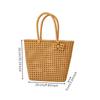 Woven Handbag with Braided Handles Round Handle Purse Fashionable