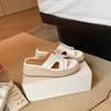 Cowhide Version~ Su Yinyin Vacation H-type Hemp Rope Woven Slippers Women's Outer Wear Slope Heel Thick Bottom Beach Cool Slippers Summer