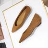 Elegant Woman Heeled Shoes Stylish Simple Women's Shoes Comfortable Suede Pointed Head Shallow Mouth Low Heel Single Shoes