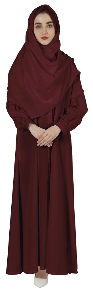Bimba Women's  Abaya  Islamic Prayer Dress With  Hijab Scarf  Cuff On Sleeve  Muslim