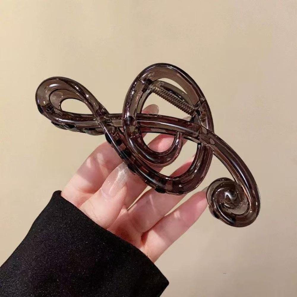 Non-Slip Musical Note Hair Claw Hairpin Large Size Shark Clip Plastic Grab Clip Travel