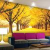 Landscape Natural Wallpaper Autumn Scenery Yellow Forests 3d Wall Mural Load Leaves Wall Paper For Living Room