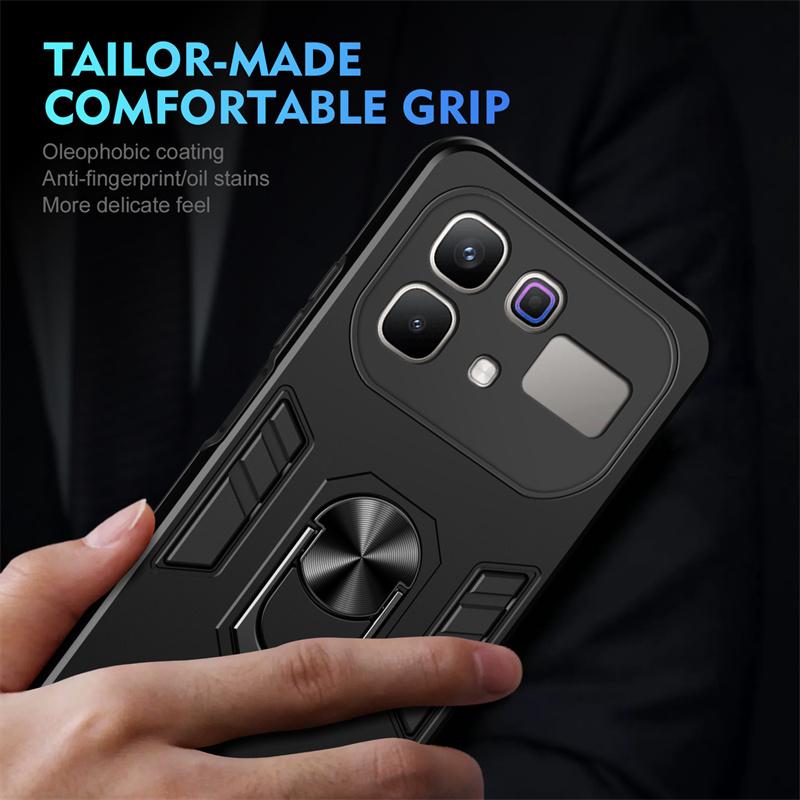Funda For Infinix Note 60 Pro Case Car Magnetic Holder Ring Stand Shockproof Armor Back Cover For Infinix Note 60 Ultra Coque