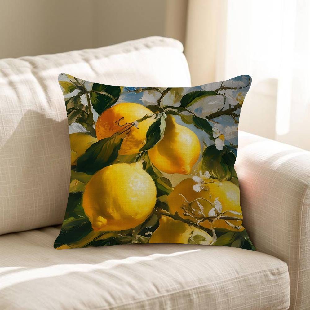 Flower Leaves Lemon Personalized Pillow Dust Cover Bedroom Kids Party Decoration Pillowcase Birthday Children Gift