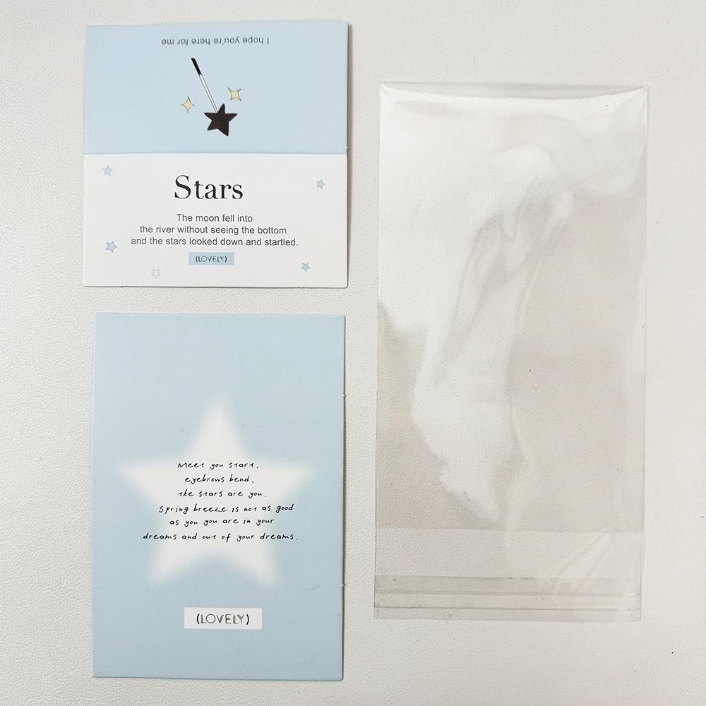 5 Set Korean Cute Animal Party Card Head Card Back Opp Bag  Star 3 Inch Photo Card DIY Packing Material Kawaii Gift Packaging