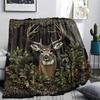 Deer Print Flannel Blanket, High Quality Comfortable for All Seasons, Home Decor, Warmth and Comfort, Perfect for Christmas Gifts