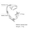 Lovely Moon Star Stainless Steel Ring Women Resizable Casual Finger Rings Anniversary Gift Jewelry