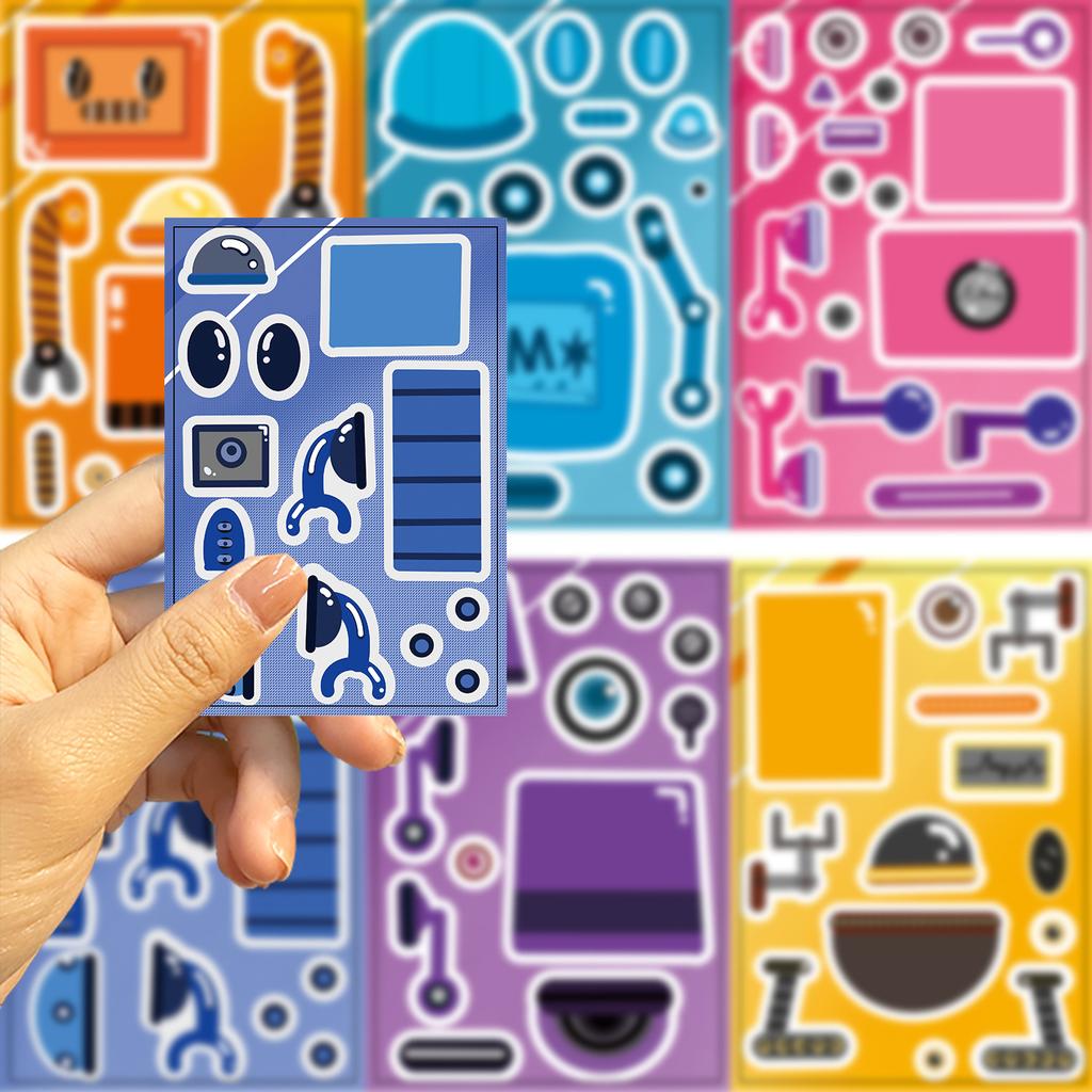 8 Cartoon Robots Make A Face Guka Sticker DIY Hand Account Small Card Mobile Phone Case Decoration Ins