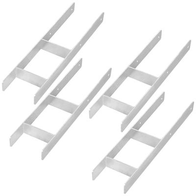 Kotarbau® H-Post Base For Wall-In Installation Bracket Galvanized Steel Anchor 150 Mm Set Of 4