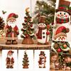 2D Wooden Christmas Ornament, 3 Piece Set for Holiday Home Decor and Display Use