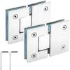 2pcs 180° 304 Stainless Steel Shower Screens Glass Hinge Frameless Door Enclosures