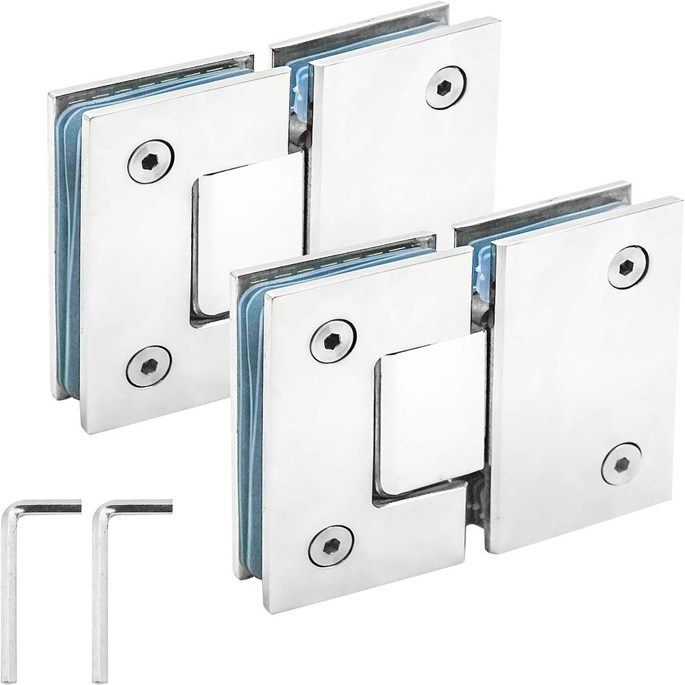 2pcs 180° 304 Stainless Steel Shower Screens Glass Hinge Frameless Door Enclosures