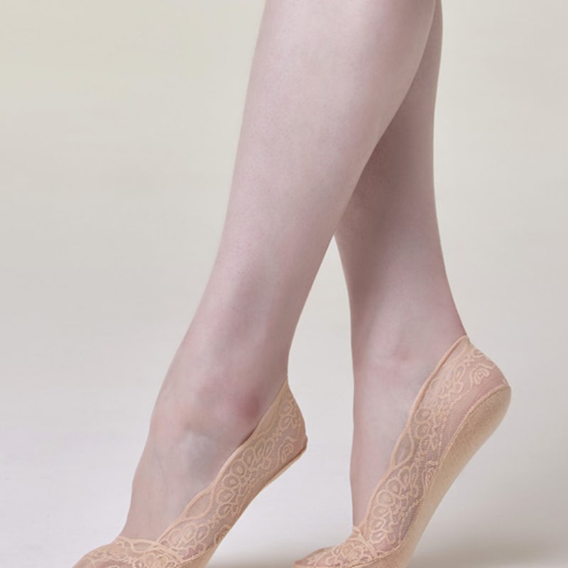 

HUGDAY Flower Lace Slippers white