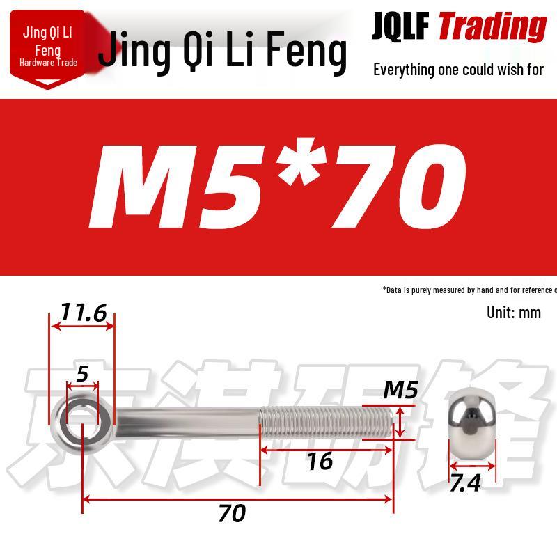 Stainless Steel GB798 Eye Bolt, Full Series M5-M16
