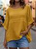 Top Estivo Casual Largo da Donna Europeo e Americano - Girocollo, Manica 3/4